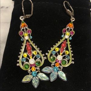Pendulum Crystal Embellished Anne Koplik Earrings